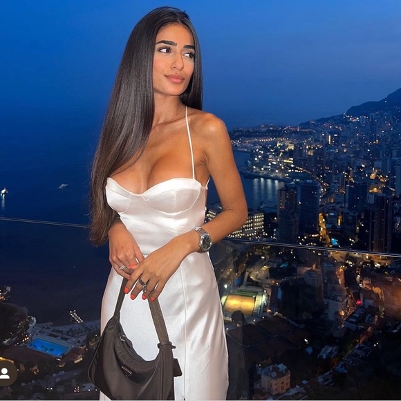 Zara White Satin Effect Sweetheart Neckline Midi Maxi Dress $89.90 - Picture 4 of 16